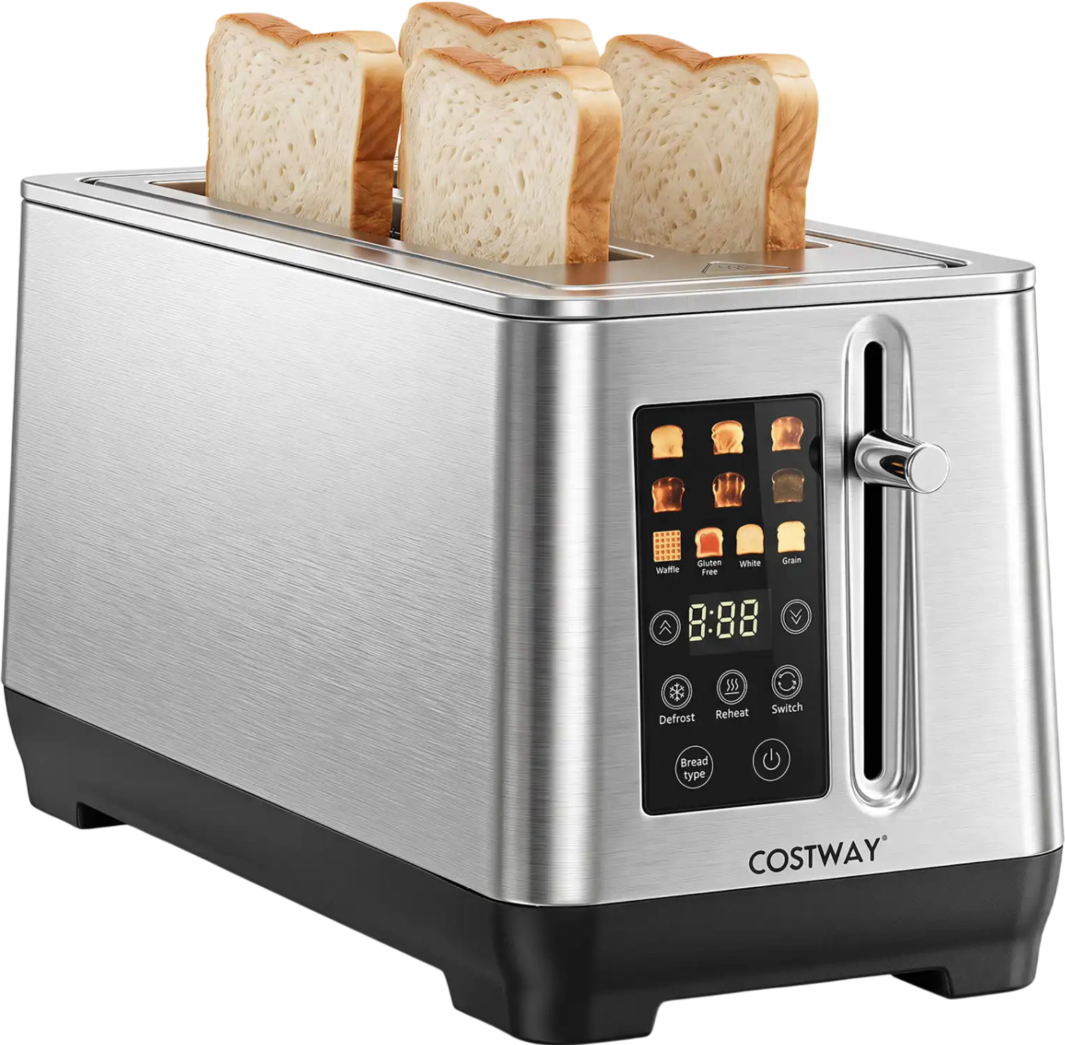 Costway 4-Slice Stainless Steel Toaster 6 Browning Levels 4 Bread Types 20487251 New