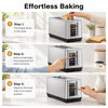 Toaster with intuitive LED display, 6 browning levels, and 4 bread types for effortless baking and consistent results.