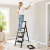 4 Step Black Folding Step Stool with Wide Anti-slip Pedals - Gallery View 1 of 9