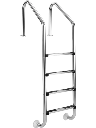 Costway 4-Step Stainless Steel Inground Pool Ladder 154836729 New