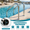 4-step inground pool ladder made of premium stainless steel with anti-skid steps and curved handrails for safety.