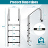 4-step inground pool ladder made of stainless steel with anti-skid steps and curved handrails for safety and stability.