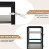 4-tier narrow bookshelf with metal frame and oak shelves, featuring anti-tipping devices for added safety and stability.