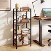 4-Tier Bookshelf Narrow Freestanding Display Shelf with Metal Frame-Rustic Brown - Gallery View 1 of 9