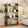 4-Tier Bookshelf Open Bookcase with Anti-Tipping Kit Industrial Storage Unit-Rustic Brown - Gallery View 1 of 10