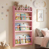 4-Tier Bookshelf Organizer for Toys and Books with Basswood Crossbar-Pink - Gallery View 1 of 9