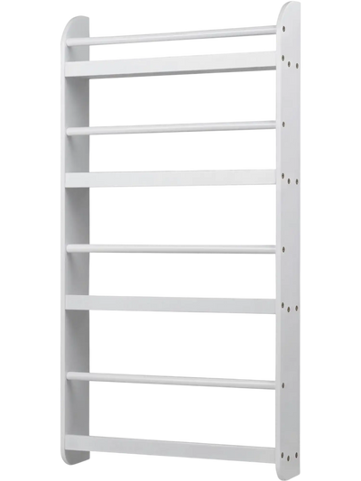 Costway 4-Tier Kids Bookshelf Organizer Wall-Mounted Basswood Crossbar 56972064 New