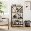 4-Tier Bookshelf with Heavy-Duty Metal Frame-Walnut - Gallery View 1 of 11