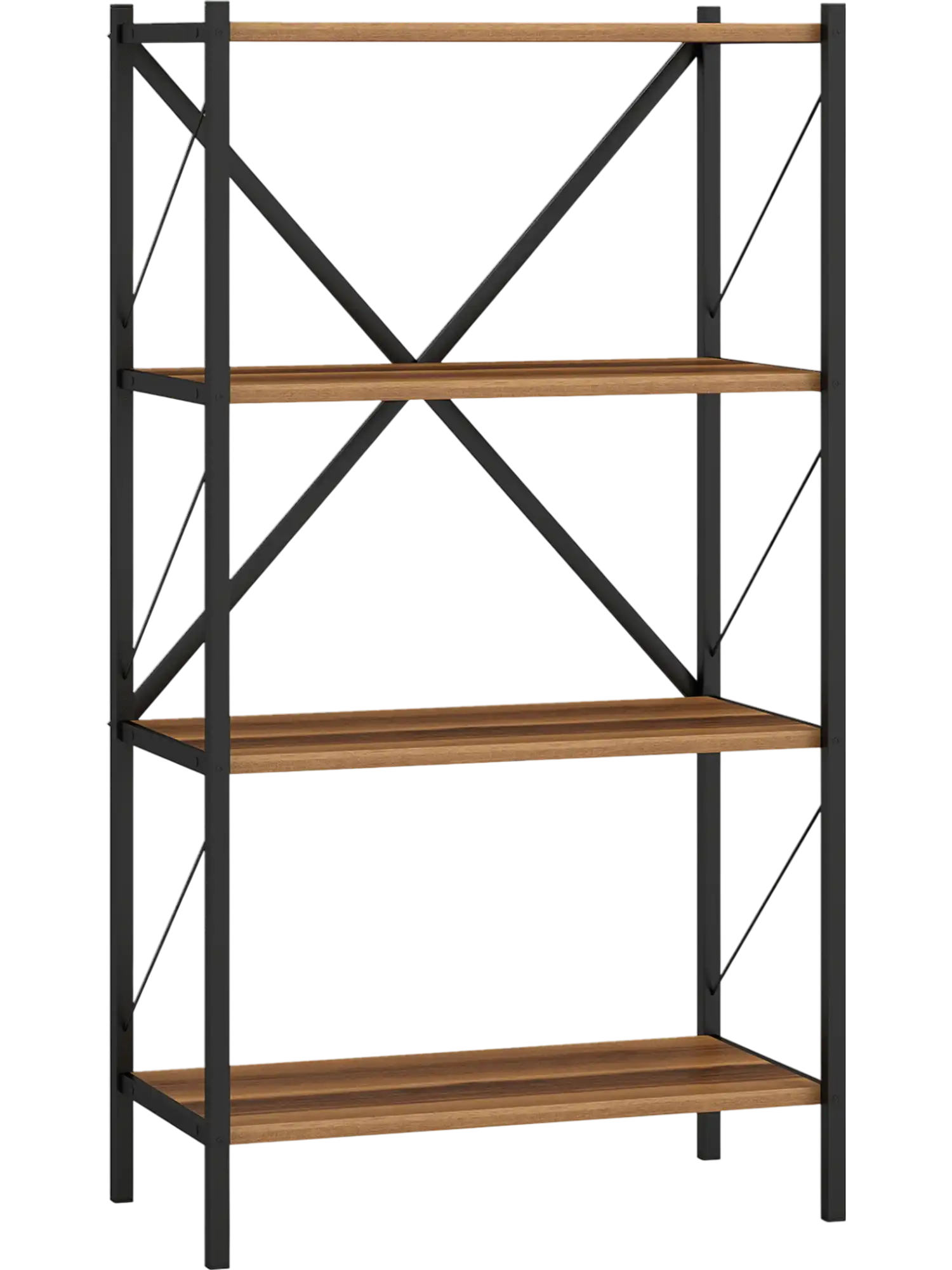 Costway 4-Tier Bookshelf Heavy-Duty Metal Frame 14014323 New