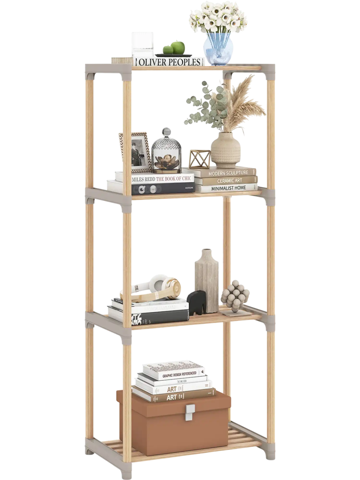 Costway 4/5-Tier Open Shelf Bookshelf Home Office Bathroom 46777698 New