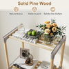 4-tier bookshelf made of solid pine wood with open shelves, perfect for home office or bathroom storage.