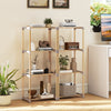 4-tier bookshelf with open shelves in solid pine wood, perfect for home office or bathroom storage and decor.