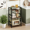 4-Tier Bookshelf with Metal Frame and Wooden Storage Racks for Study-Rustic Brown - Gallery View 1 of 8