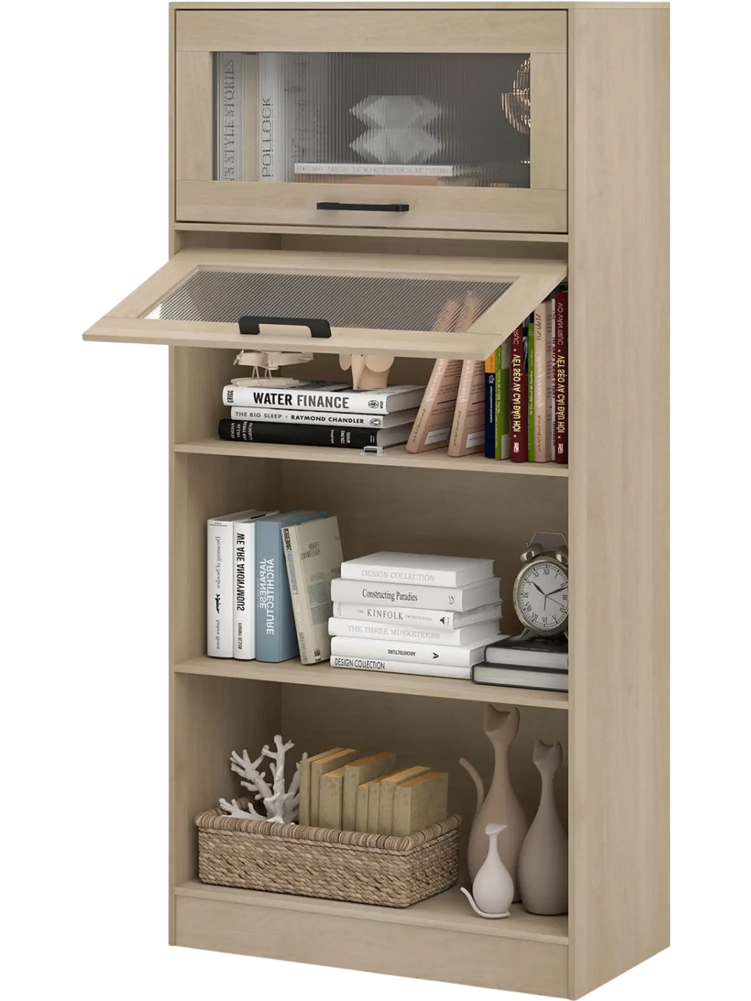 Costway 4-Tier Bookshelf Storage Cabinets Open Compartments 90628990 New