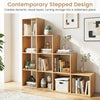 4-tier natural bookshelf with 10-cube design and anti-tipping kits, ideal for a stylish home office or living space.