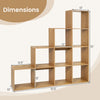 4-tier natural bookshelf with 10-cube design and anti-tipping kits, ideal for home office or living room organization.