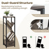 Detail shot of the anti-tipping kit on the 4-tier gray tree bookshelf, enhancing safety and stability for secure.