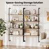 4-tier industrial ladder bookshelf with metal frame and wooden shelves, ideal for space-saving storage in any room.