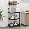 4-Tier Kitchen Microwave Storage Rack with Metal Shelves-Black - Gallery View 1 of 10