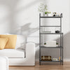 4-tier kitchen storage rack with iron frame, open-wire shelves, and adjustable feet for versatile home organization.