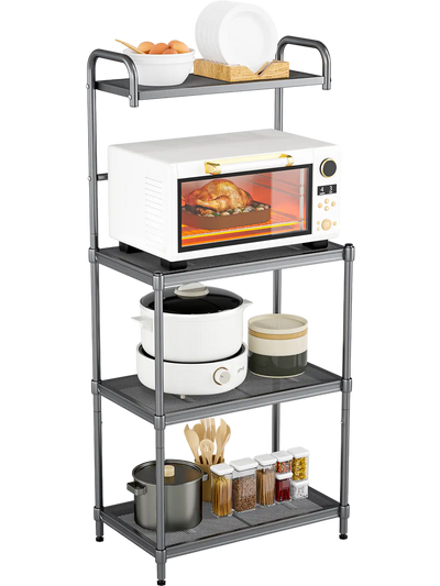 Costway 4-Tier Kitchen Microwave Storage Baker's Rack 64871590 New