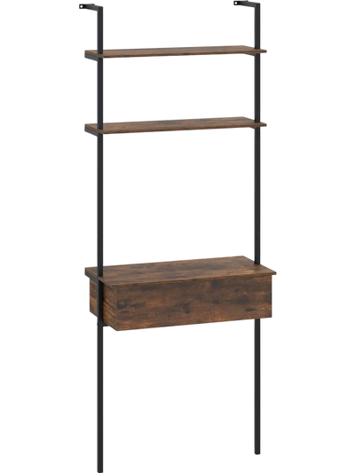 Costway 4-Tier Ladder Bookshelf w/ Drawer Metal Frame Bookcase 35236225 New