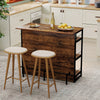 4-Tier Mini Bar Kitchen Island with wood finish, wine rack, and footrest, perfect for home kitchens and entertainment.