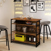 4-tier mini bar kitchen island with footrest, wine rack, and open shelves for organizing essentials in home.