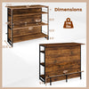 4-Tier Mini Bar Kitchen Island dimensions with wine rack, shelves, and footrest, designed for home kitchens and bars.
