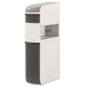 Narrow 4-tier bathroom storage cabinet with drawers, tissue box, and wheels for easy mobility in limited spaces.