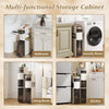 4-tier narrow bathroom storage cabinet with drawers and tissue box, ideal for space-saving in various rooms.