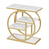4-Tier Narrow End Table for Living Room with Storage Shelves-White - Gallery View 1 of 1