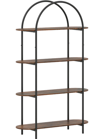 Costway 4-Tier Open Bookcase Bookshelf Metal Frame Living Room 24317230 New
