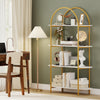 4-Tier Open Bookcase with Sturdy Metal Frame for Living Room-White & Golden - Gallery View 1 of 9