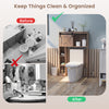 4-tier over-the-toilet storage cabinet in brown with sliding barn door, perfect for keeping bathroom organized and tidy.