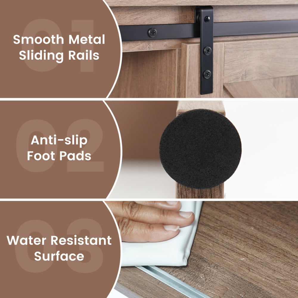 Close-up of the 4-tier over-the-toilet storage cabinet showing smooth sliding rails and water-resistant surface for.