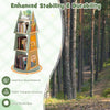 Tree-shaped 4-tier rotating bookshelf in green, made of solid pine wood, perfect for kids' rooms and easy organization.