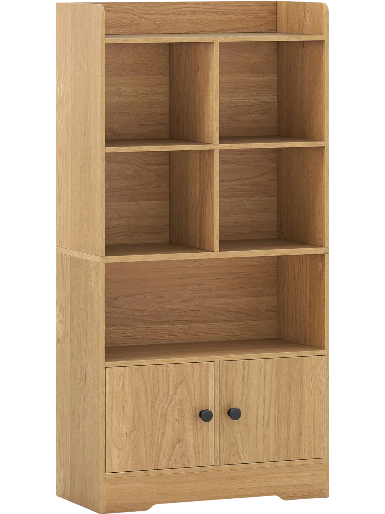 Costway 4-Tier Bookshelf 4-Cube Display Shelf w/ 2 Doors 49821375 New