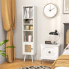 4 Tiers Rattan Storage Cabinet with Slim Design-White - Gallery View 1 of 10