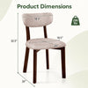 Upholstered dining chair with curved backrest, solid rubber wood frame, and anti-slip foot pads for stable seating.