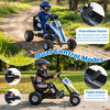 4-wheel pedal go-kart for kids featuring adjustable seat, dual control modes, and safe handbrake for versatile riding.