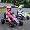 4-Wheel Ride On Toy Pedal Go Kart for Kids with Steering Wheel and Safe Handbrake-Pink - Gallery View 1 of 10