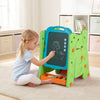 Colorful 4-in-1 art easel for kids features a double-sided magnetic board and ample storage for creative play.