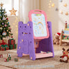 4 in 1 Art Easel for Kids with Double Sided Magnetic Board-Pink - Gallery View 1 of 11