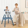 4-in-1 Baby Convertible Toddler Table Chair Set with PU Cushion-Blue - Gallery View 1 of 10