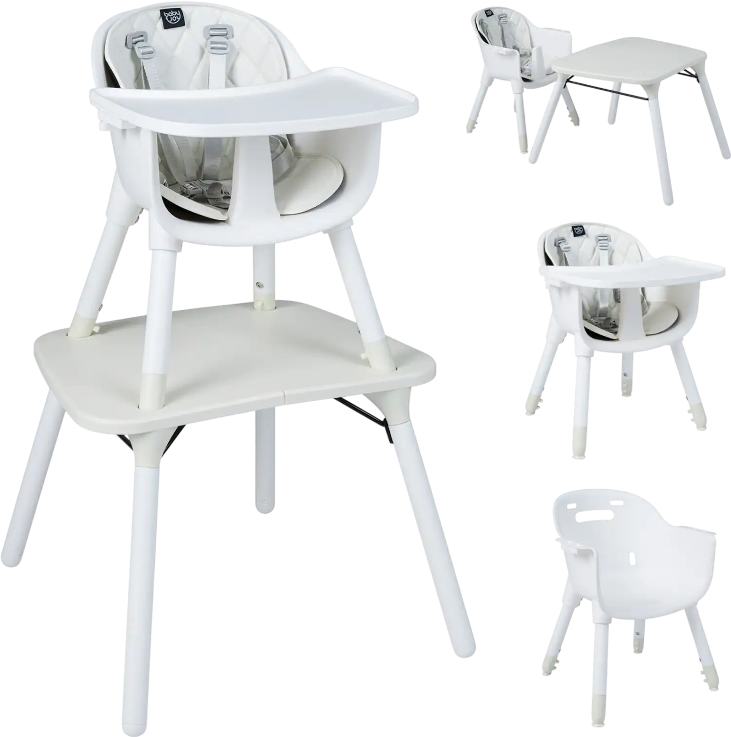 Costway 4-in-1 Baby Convertible Toddler Table Chair Set w/ PU Cushion 12578630 New