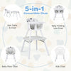4-in-1 baby convertible chair set with PU cushion, adjustable tray, suitable for various spaces and ages.