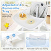 Adjustable and removable tray of the 4-in-1 baby convertible chair set, designed for easy cleaning and convenience.