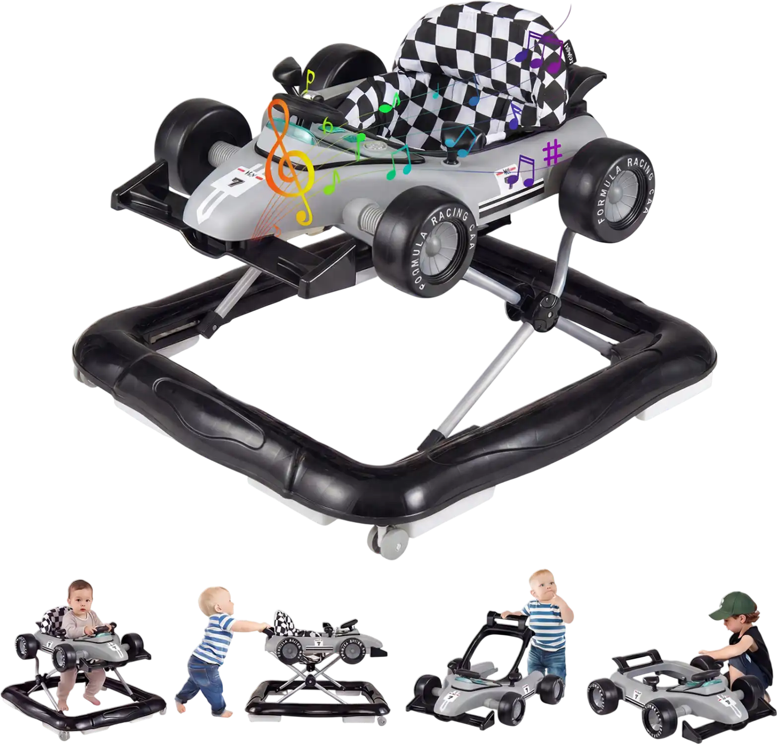 Costway 4-in-1 Baby Push Walker Activity Center Height Adjustable Music Box 379856421 New