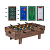 4 in 1 Combo Game Table Set with natural wood finish showcasing billiards and table tennis for versatile family.